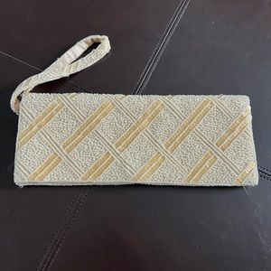 Ivory beaded evening bag